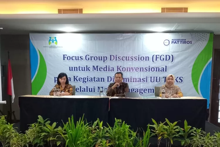 FGD untuk media konvensional pada kegiatan Diseminasi Undang-Undang Tindak Pidana Kekerasan Seksual melalui media engagement.  (dok)