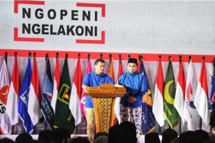 Deklarasi Ngopeni Ngalayani dari paslon cagub dan cawagub Pilgub Jateng Ahmad Luthfi&ndash;Taj Yasin. (Dok)