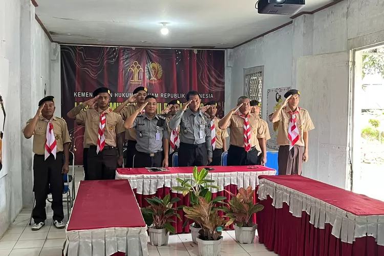 Pengukuhan Saka Taruna Bumi Lapas Pemuda Plantungan Selasa 1 Juli 2025.  (dokumen  &nbsp;)