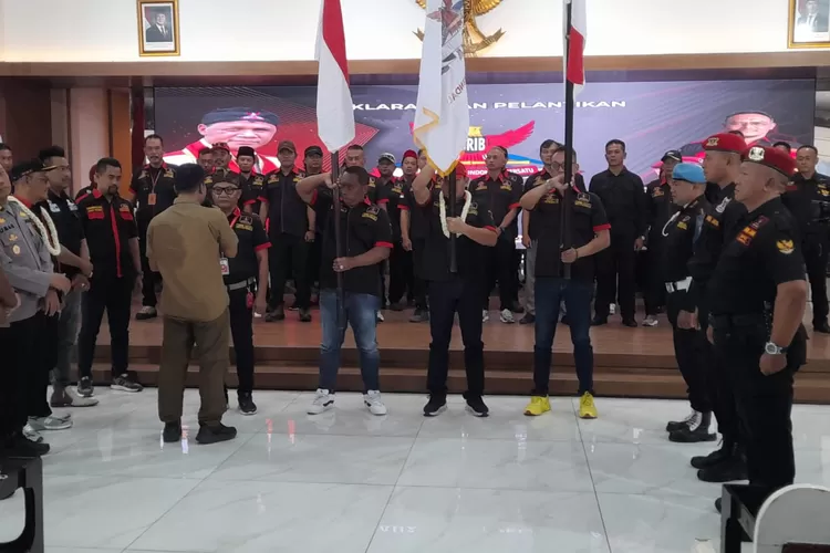 Pelantikan pengurus DPC GRIB Kendal di Pendopo Bahurekso Kendal Sabtu 2 Agustus 2025.  (edi prayitno/kontributor kendal)