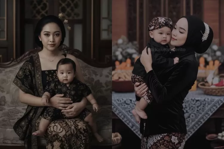 Tren foto ibu dan anak bertema adat Jawa dengan Gemini AI. ( TikTok/user01083787638, deelanr_)