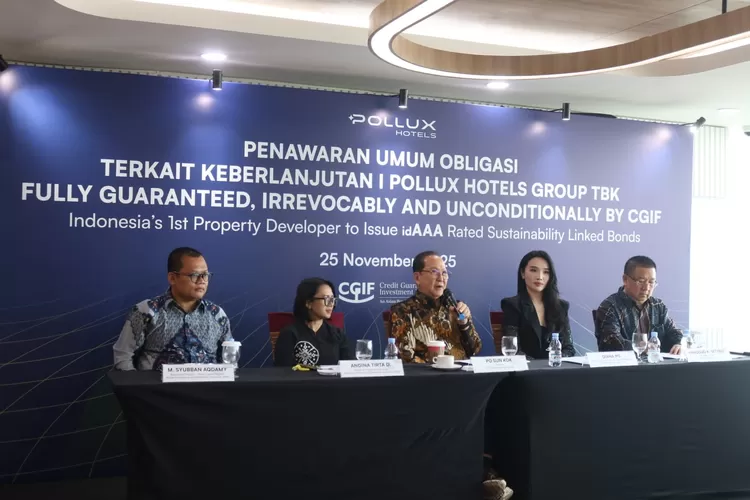 PT Pollux Hotels Group Tbk memperkuat strategi pendanaannya melalui penerbitan Obligasi Terkait Keberlanjutan I Tahun 2025 dengan nilai maksimal Rp500 miliar.  (Dok.)