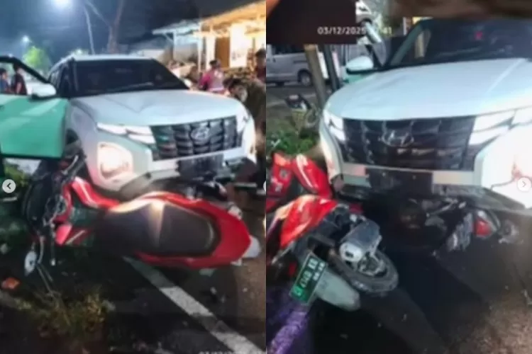 Hyundai Creta yang dikemudikan WNA mabuk menabrak dua motor di Jalan Abdulrahman Saleh Semarang. (Instagram/kejadiansmg)