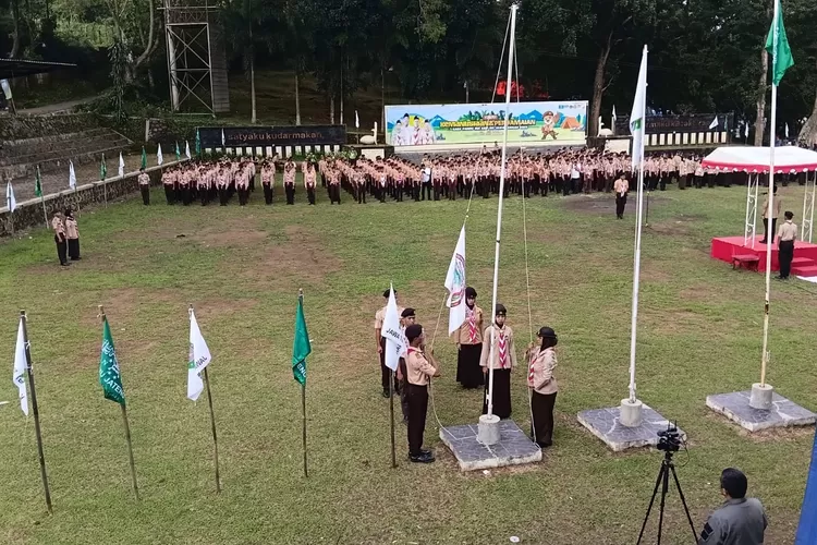 Satuan Komunitas (Sako) Pandu Ma&rsquo;arif NU Jawa Tengah menyelenggarakan Kemah Kemanusiaan dan Perdamaian di Pusat Kegiatan Kepramukaan (PUSKEPRAM) Candrabirawa, Kwartir Daerah 11 Jawa Tengah, Gunungpati, Semarang, Senin (15/12/2025). (Dok.)