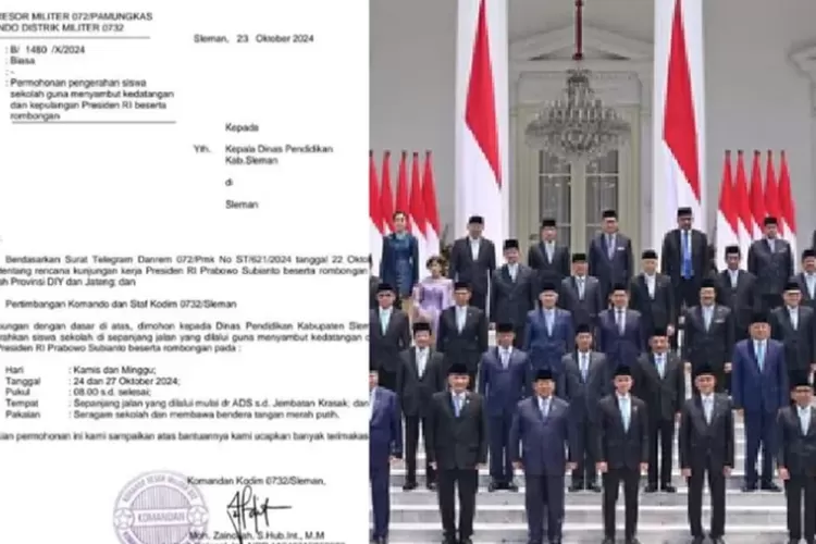 Publik Marah! Edaran Siswa Sambut Kedatangan Prabowo dan Menteri di Magelang Viral.  (Instagram/@prabowo, X/@mardiasih)