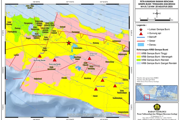 Ilustrasi Sesar Baribis. BMKG ungkap Sesar Baribis aktif melintasi Purwakarta hingga Jakarta. Potensi gempa besar mengintai kawasan padat penduduk. (Dok. Badan Geologi)