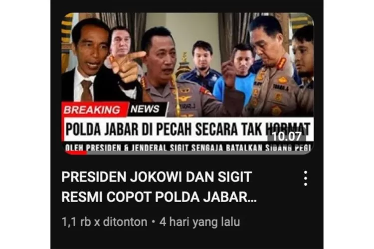 CEK FAKTA: Benarkah Presiden Pecat Kapolda Jabar Karena Bikin Sidang ...