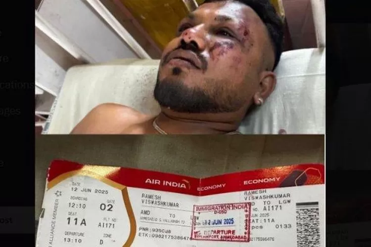 Korban Selamat Kecelekaan Pesawat Air India (hindustantimes.com)