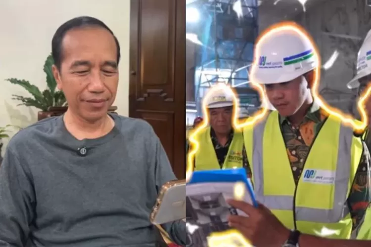 Presiden RI ke-7, Joko Widodo (Jokowi) dan Wapres RI, Gibran Rakabuming Raka yang ikut trend reaction video viral emak-emak bernyanyi &lsquo;Waktu Ku Kecil&rsquo; di media sosial (medsos). ((Instagram.com / @jokowi - @gibran_rakabuming))
