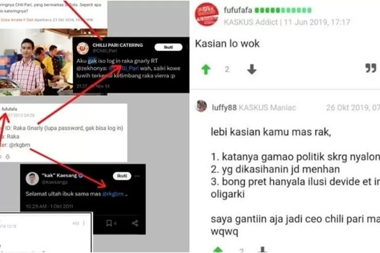 Kontroversi meledak setelah akun Kaskus dengan nama Fufufafa diduga milik Gibran Rakabuming Raka, mengundang sorotan tajam dengan pernyataan yang menghina Prabowo Subianto. (Foto/X)