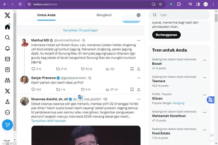 Cuitan Mahfud MD Dan Ganjar Pranowo (adoy)