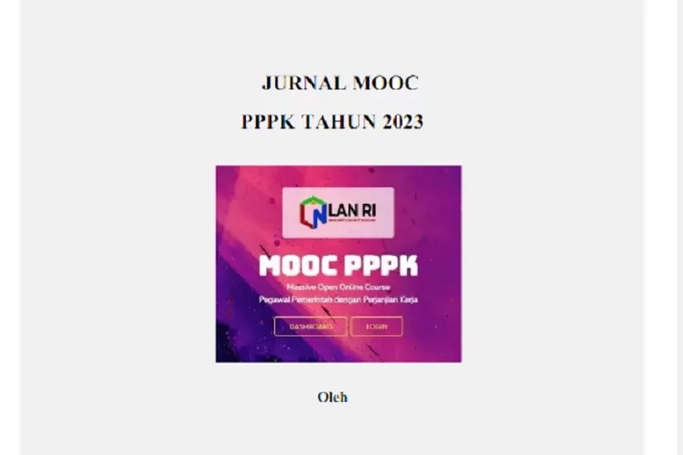 BARU! Jurnal MOOC PPPK 2023 Word Download Gratis di Sini, Pelajari