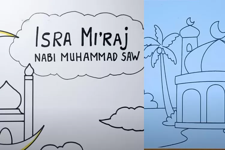 Terbaru 2024 Gambar Mewarnai Isra Miraj 1445 H Download Poster Sketsa