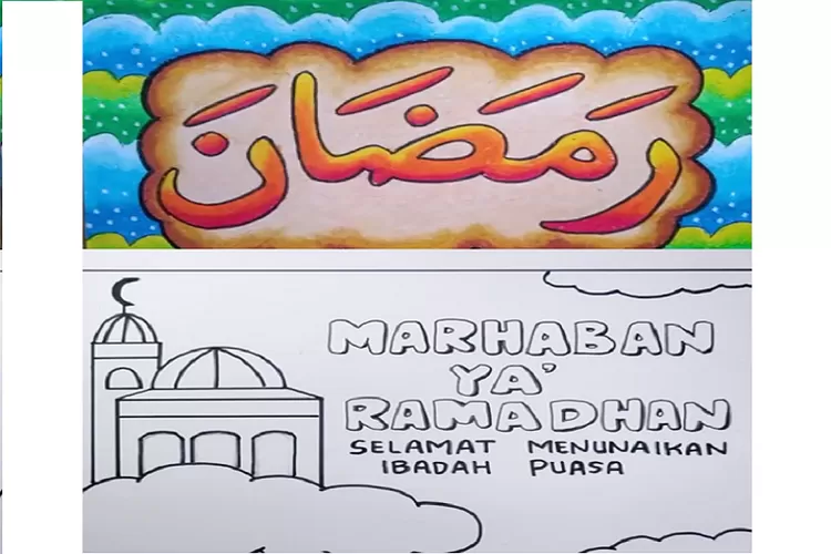 Download Gambar Mewarnai Kaligrafi Ramadhan Kareem 2024 Sketsa Untuk