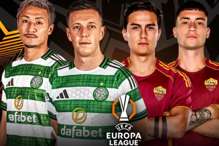 Banner pertandingan Celtic vs AS Roma di laga Europa League malam nanti  ((vidio.com))