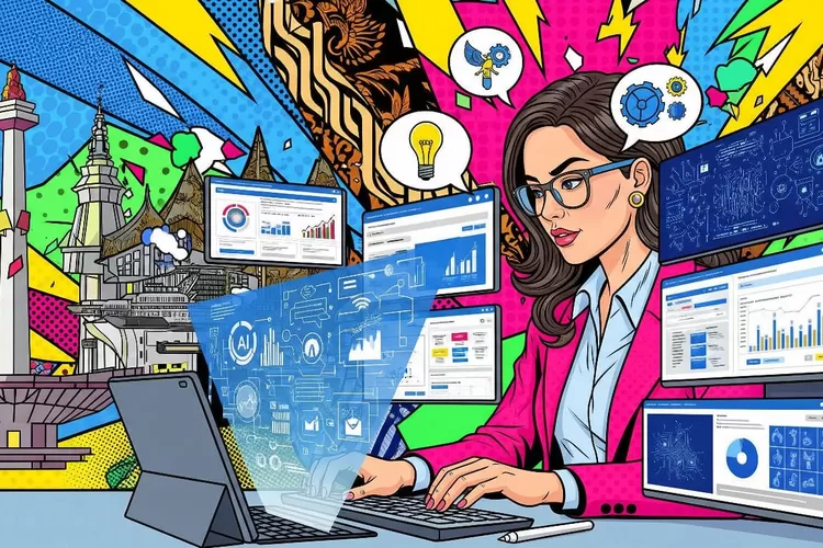 Keterampilan dalam memamfaatkan artifical intelligence atau AI sangat mandatory, namun jangan hanya sok-sokan terampil. (Pejuangkantoran.com/Made with Google AI)