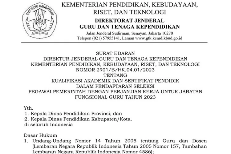 Download SE Linieritas PPPK 2023 PDF Disini, Berisi Kualifikasi ...