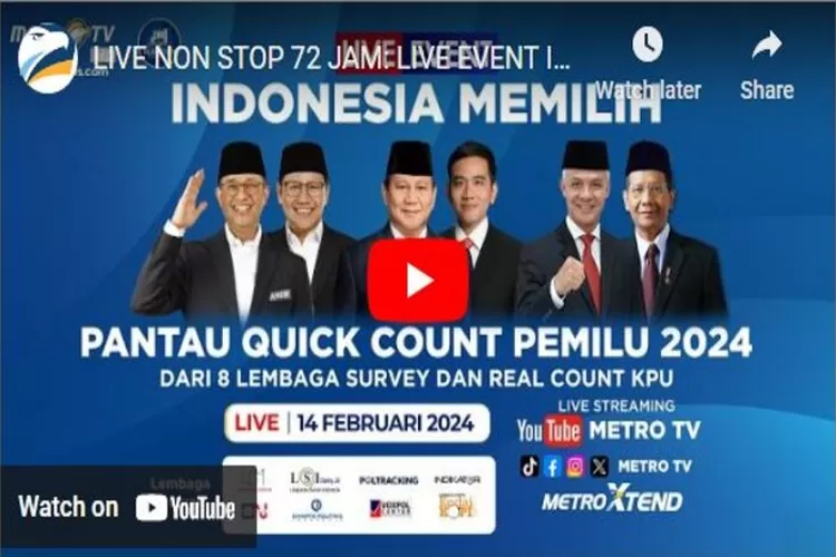 Quick Count Jam Berapa Live Streaming Di Sini In Indonesia