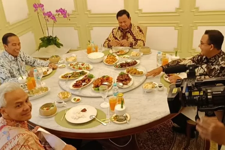 Momen Jokowi Makan Siang Bareng dengan 3 Capres 