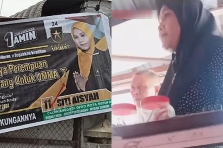 Sosok Siti Aisyah, Caleg DPRD Medan Viral Pasang Baliho Tanpa Izin Depan  Toko Orang, Ngamuk Saat Dilepas - Kilat