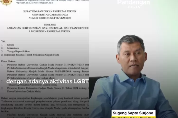 Pihak Fakultas Teknik UGM Keluarkan Surat Edaran Larangan LGBT, Wakil ...