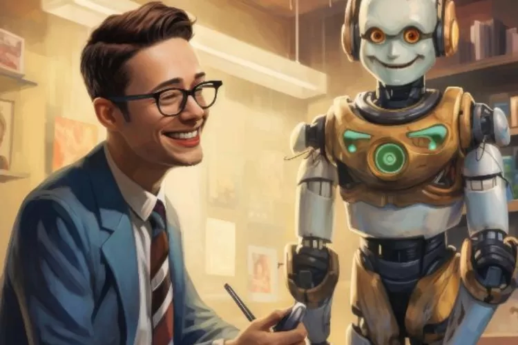 Ilustrasi seorang pemilik bisnis yang mengoptimasi artificial intelligence (AI) untuk menyusun strategi pemasarannya.  ((Freepik.com))