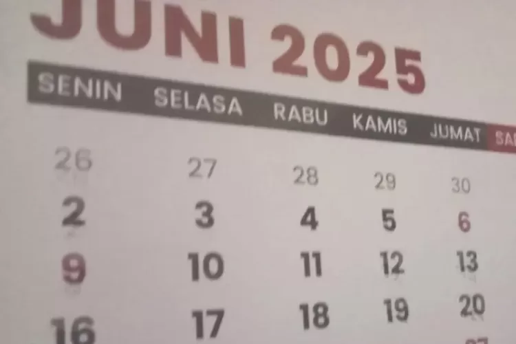 Kalender Bulan Juni 2025 (Antara)