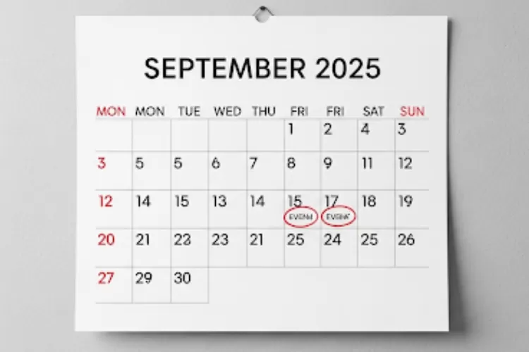 Ilustrasi - Kalender bulan September 2025 (Dok. Gemini AI )
