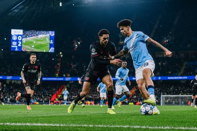 Bayer Leverkusen memberikan kekalahan perdana untuk Manchester City di Liga Champions musim ini setelah mencuri kemenangan 2-0 di kandang klub Inggris itu di Stadion Etihad, Manchester, Rabu (26/11) dini hari WIB. (Instagram/@mancity)