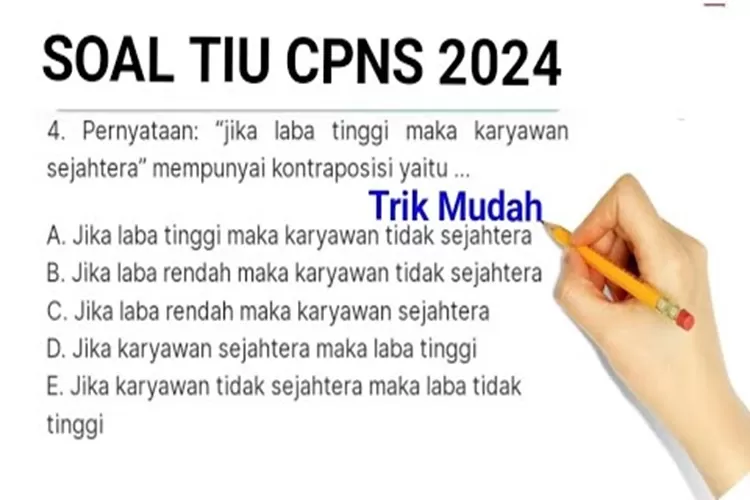 Analisis Soal TIU CPNS 2024, Cara Menentukan Kontraposisi ...