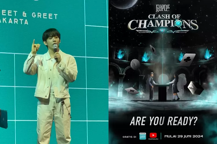 Heo Seong Beom umumkan akan tampil di Class of Champions, game show adaptasi University War versi Indonesia (Kolase Immanuel Aprilio/Kpopchart Media, TikTok @classofchampions2024)