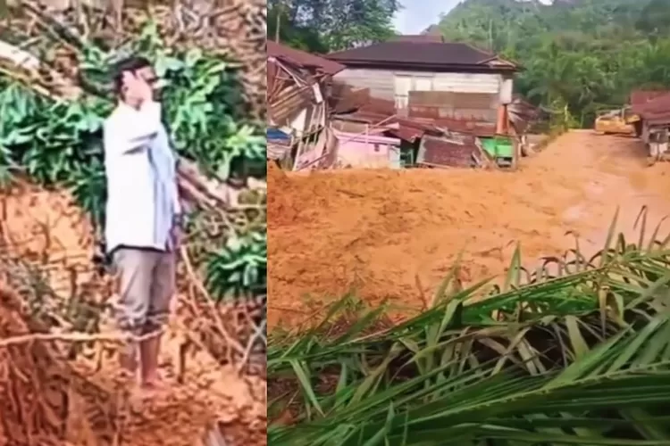 Menyoroti kisah pilu seorang suami yang mencari istrinya setelah kini hilang tertimbun tanah longsor di Sibolga, Sumatera Utara.  ((Instagram.com/@inishowbiz))