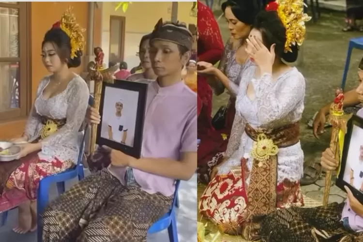 Viral Video Pernikahan di Bali, Masih di Luar Negeri, Pengantin Pria  Digantikan Foto dan Keris - Bali Populer