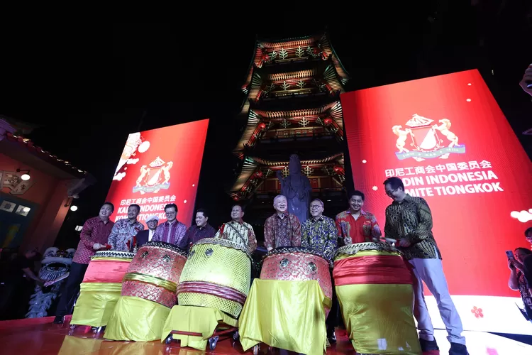 Prabowo Subianto saat menghadiri acara Imlek Kadin