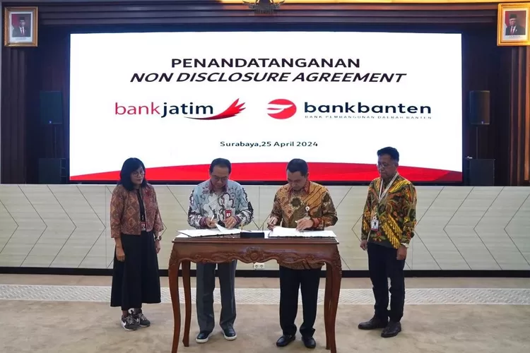 bankjatim dan Bank Banten melakukan penandatanganan NDA soal KUB