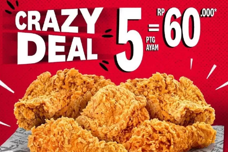 Promo KFC 5 potong ayam cuma Rp60 ribuan, berlaku setiap hari Kamis. (Sumber: Instagram @kfcindonesia)