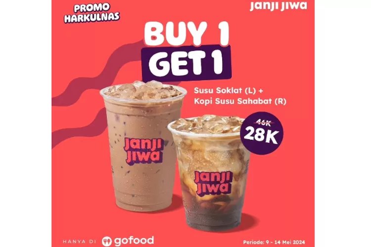 Promo BUY 1 GET 1 Kopi Janji Jiwa (instagram/@kopijanjijiwa)