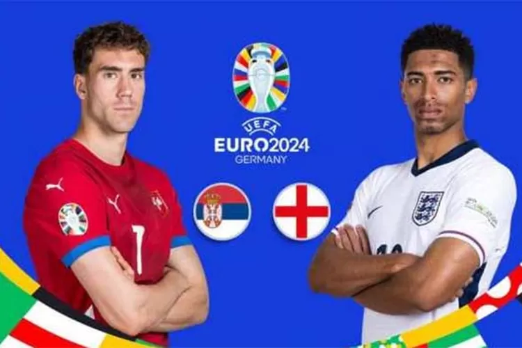 Matchday 1 Grup C EURO 2024 antara Serbia vs Inggris akan digelar pada Senin, 17 Juni 2024 pukul 02.00 WIB di Veltins Arena. (Sumber: tangkapan layar (Indofakta))