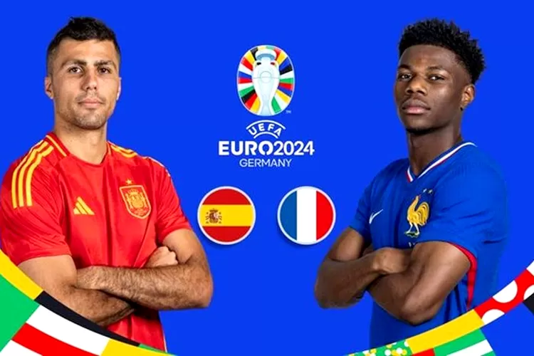 Duel di laga semifinal Euro 2024 antara Spanyol vs Prancis (Sumber Foto : Instagram@Euro2024)