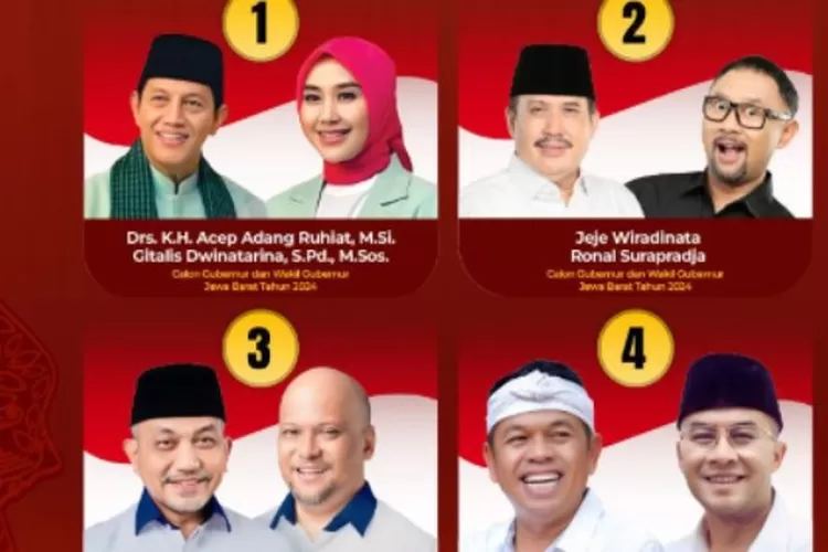 Daftar cagub dan cawagub Jawa Barat di Pilkada 2024 (instagram @kpuprovinsijabar)