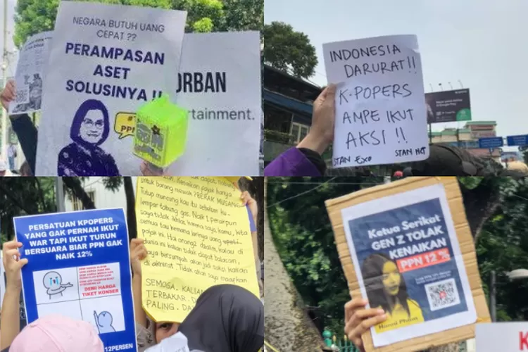 Demo aksi tolak PPN 12% di Istana Negara, Mahasiswa dan kpopers dihalangi kepolisian ( akun x @tang__kira)