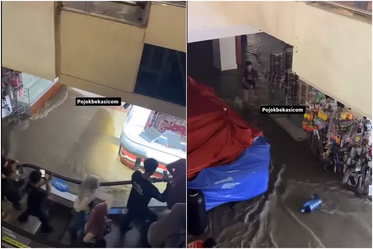 Banjir Meluas hingga Masuk Mall Mega Bekasi. (Foto/X @txtdrbekasi.)