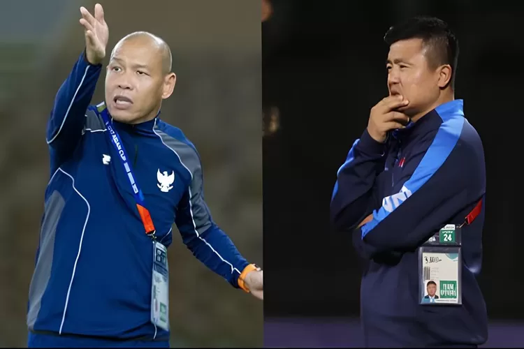 Nova Arianto dan pelatih Korea Utara U17, O Thae Song (Tangkapan Layar Instagram @afcasiancup)