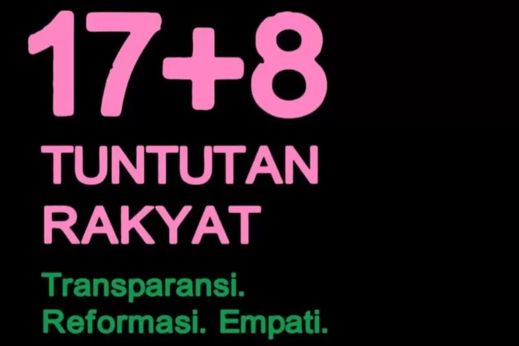 Gerakan 17+8 tuntutan rakyat viral di media sosial, mencerminkan desakan publik terhadap pemerintah dan DPR. (Foto/Instagram @jeromepolin.)