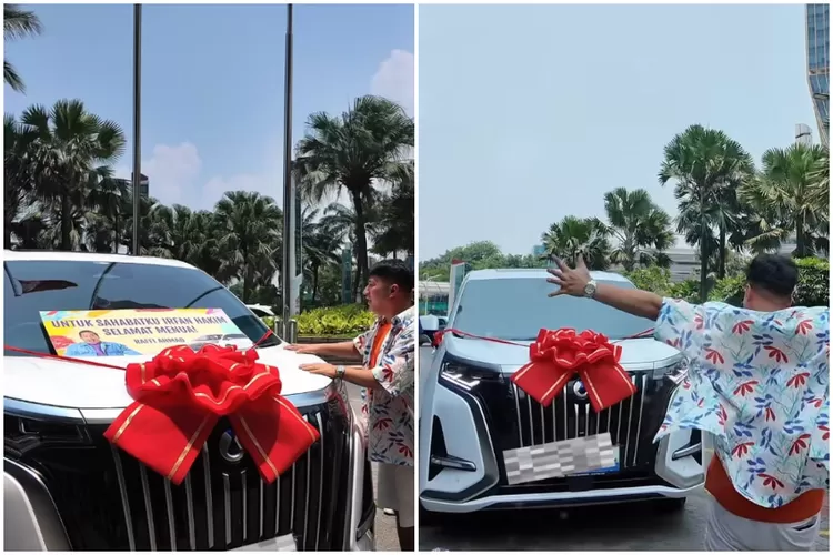 Raffi Ahmad Kasih Hadiah Mobil Listrik Denza D9 Rp1 Miliar untuk Irfan Hakim. (Foto/Instagram @Irfanhakim75.)