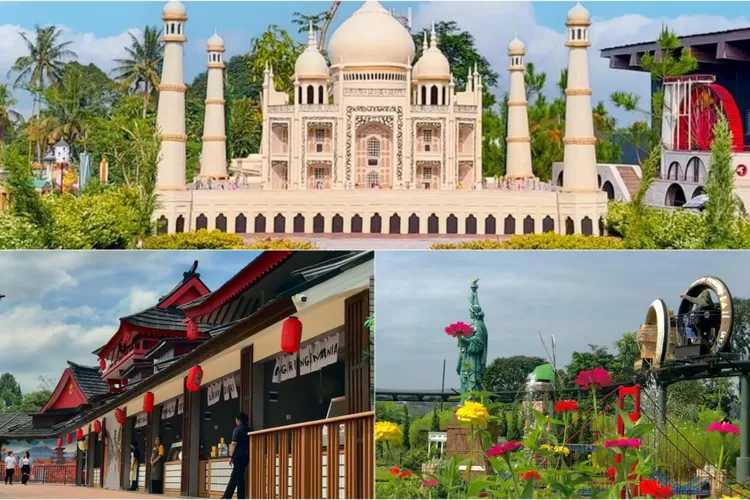 Serunya liburan bareng keluarga yang bisa keliling dunia dalam satu hari (Kolase Instagram @minimania.puncak)