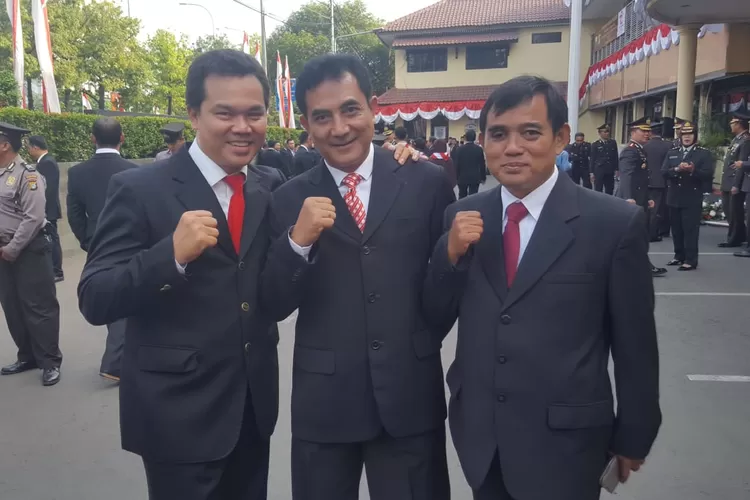 Kompol Judika Sinaga (kiri) usai melaksanakan apel di Polres Metro Jakarta Barat. (DOK.PRIBADI)