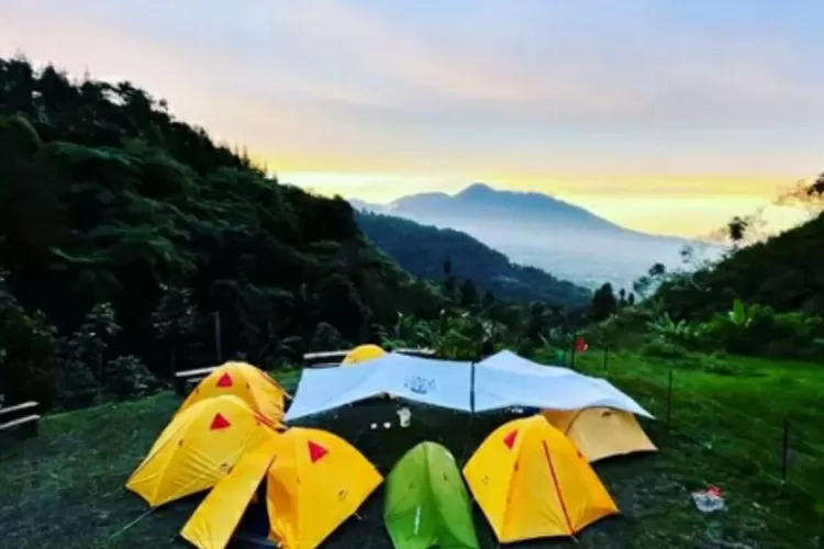 Savana Camp view  Megamendung dengan camping ground langsungGunung Gede Pangrango dan city light  (Instagram/@savanacamp.mgm)