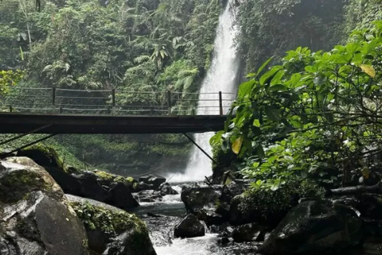 Pemandangan Curug Sawer dengan airnya yang segar dan berada di kawasan wisata Situ Gunung (Instagram/@lembah_purba)