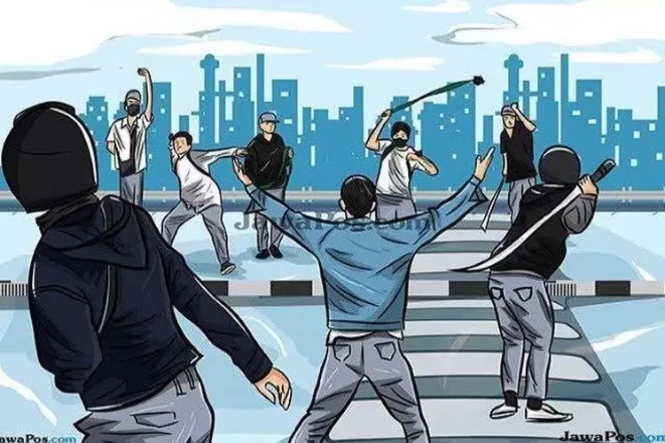 Ilustrasi tawuran.  (DOKUMEN JAWA POS)